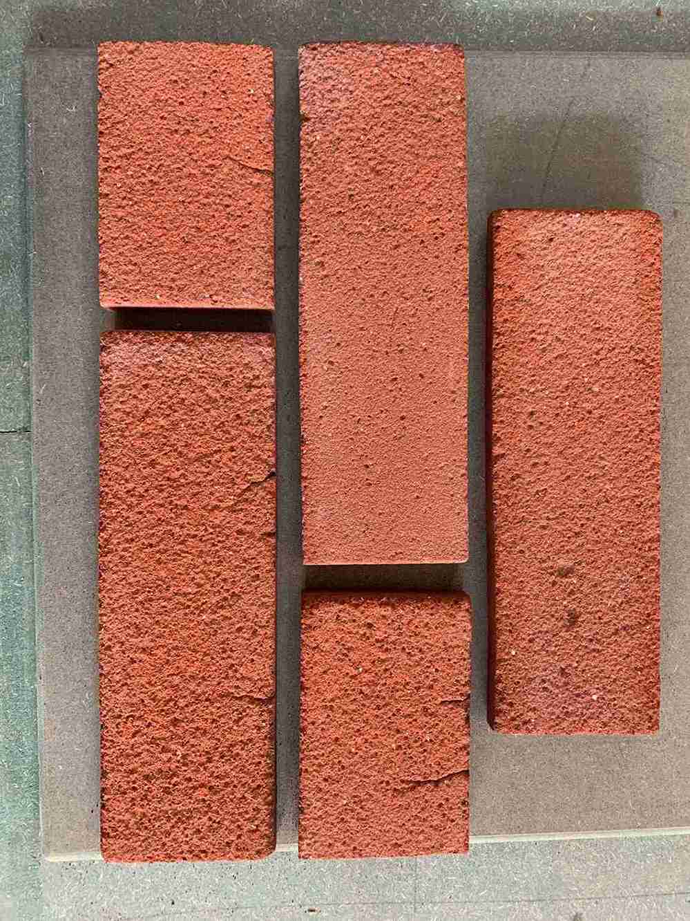 Deep Rustic Wire Cut Cladding — heavily textured red